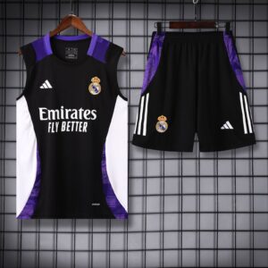 Real Madrid Black Sleeveless Training Set 