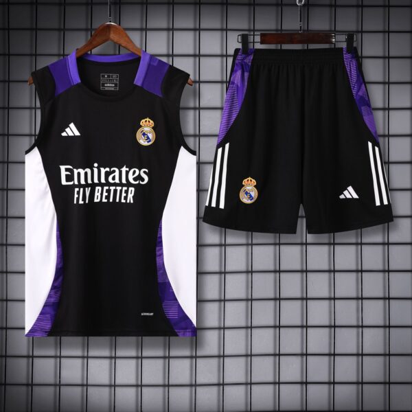 Real Madrid Black Sleeveless Training Set 